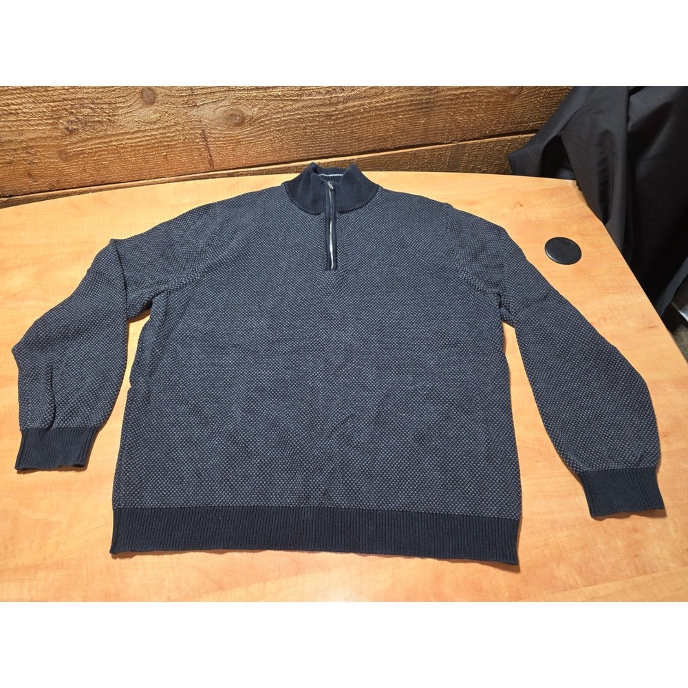 Goodfellow & Co Mens XXL Quarter Zip Sweater Black Grey Cotton Pullover